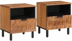 Κομοδίνο 2 pcs Καφέ 40 x 33 x 46 εκ. Στερεό ξύλο μάνγκο Καφέ 4017907