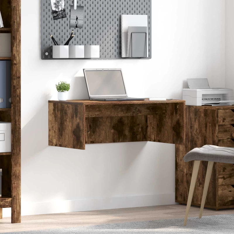 Επιτοίχιο γραφείο Επιτοίχιο Καπνιστό Δρύς 80 x 45 x 30 εκ Καφέ 891396