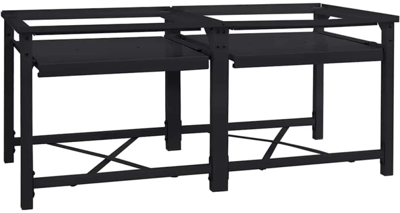 Βάση Πλυντηρίου Ρούχων 2 pcs Μαύρο 64 x 55 x 32.5 εκ Ατσάλι Μαύρο 42022038