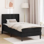 Σκελετός Κρεβατιού Μαύρο 90 x 190 cm Βελούδο Μαύρο 3414835
