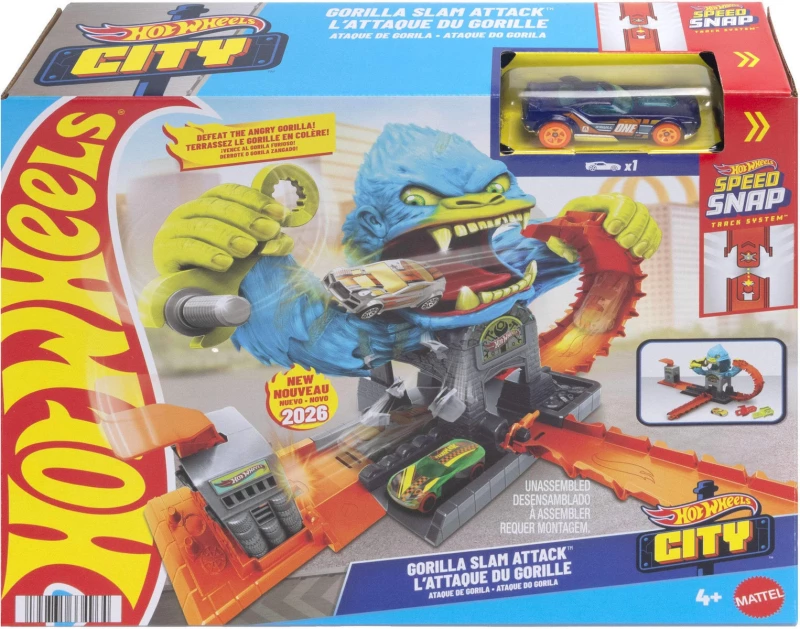 HOT WHEELS ΠΙΣΤΕΣ CITY ΜΕ ΘΗΡΙΑ GORILLA SLAM ATTACK (JHL92)- HDR29 JHL92