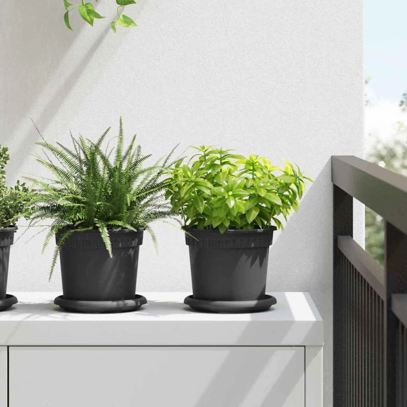 Γλάστρες φυτών 24 pcs Μαύρο Ø 15 x 12 cm Πλαστικό Μαύρο 3403267
