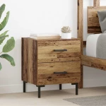 Κομοδίνο 2 pcs Παλιό ξύλο 40 x 35 x 47,5 εκ Επεξεργασμένο ξύλο Καφέ 882014