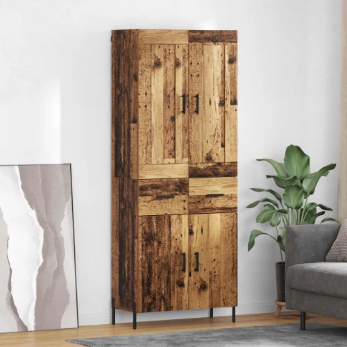 Highboard 2 pcs Παλιό Ξύλο Επεξεργασμένο ξύλο Καφέ 3415669