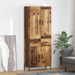 Highboard 2 pcs Παλιό Ξύλο Επεξεργασμένο ξύλο Καφέ 3415669