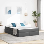 Κρεβάτι με αποθηκευτικό χώρο και στρώμα με στρώμα Σκούρο Γκρι Γκρι 3399665