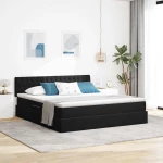 Κρεβάτι Αποθήκης με στρώμα Μαύρο 180 x 200 cm Βελούδο Μαύρο 3370835