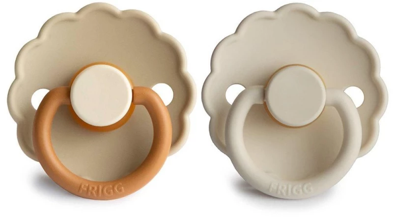 Σετ 2 Πιπίλες Latex FRIGG Daisy Desert/Cream 0-6 Μηνών