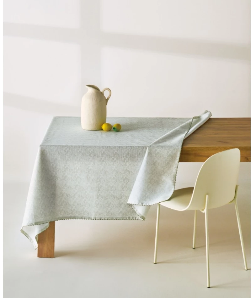 Τραπεζομάντηλο Kentia Flos White- Light Green 140x140