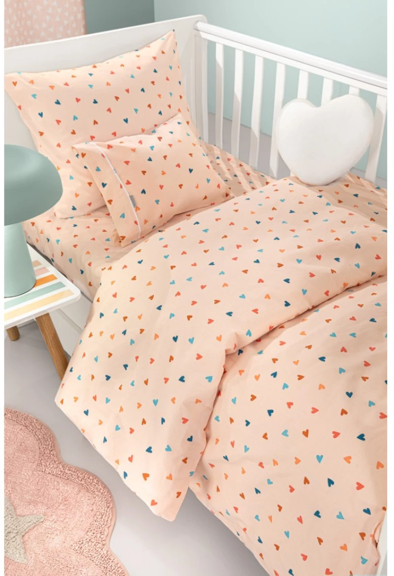 Σετ Σεντόνια Κούνιας Guy Laroche Bebe Amore Salmon 115x170