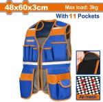 Γιλέκο εργαλείων με 11 τσέπες 60x48cm one size WADFOW WTG6105