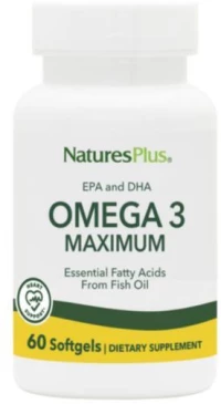 NATURES PLUS  Omega-3 Maximum, 60 Mαλακές Κάψουλες