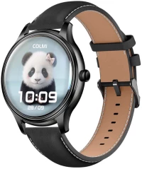 Smart Watch COLMI L28 (black silicone + black leather strap)