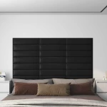 vidaXL Κεφαλάρι Τοίχου 12 pcs Μαύρο 60 x 15 cm ύφασμα