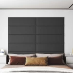 vidaXL Κεφαλάρι Τοίχου 12 pcs Γκρι 90 x 30 cm ύφασμα