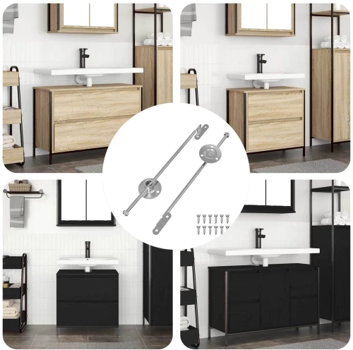 vidaXL Μεντεσές με ράβδο έλξης 2 pcs Ασημί 190 mm Σίδερο