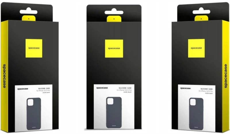 Θήκη iPhone 12 / 12 Pro Spacecase Silicone Case Σιλικόνης - Black (5905123433559)