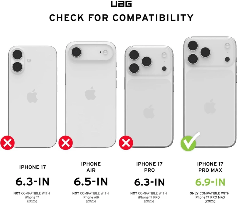 Θήκη iPhone 17 Pro Max UAG Plasma XTE Ανθεκτική με MagSafe & Kickstand - Black / Clear (11452811404G)