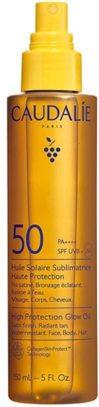 CAUDALIE high protection glow oil αντηλιακό λάδι για πρόσωπο σώμα & μαλλιά spf50 150ml