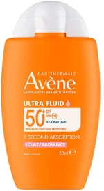 AVENE ultra fluid radiance spf 50+ αντηλιακό για πρόσωπο & λαιμό 50ml