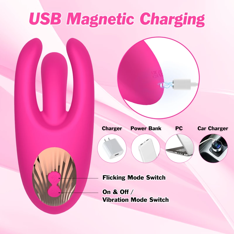 Κλειτοριδικός Δονητής Σιλικόνης The Flicking Finger Silicone Clitoral Vibrating Stimulator - Ροζ