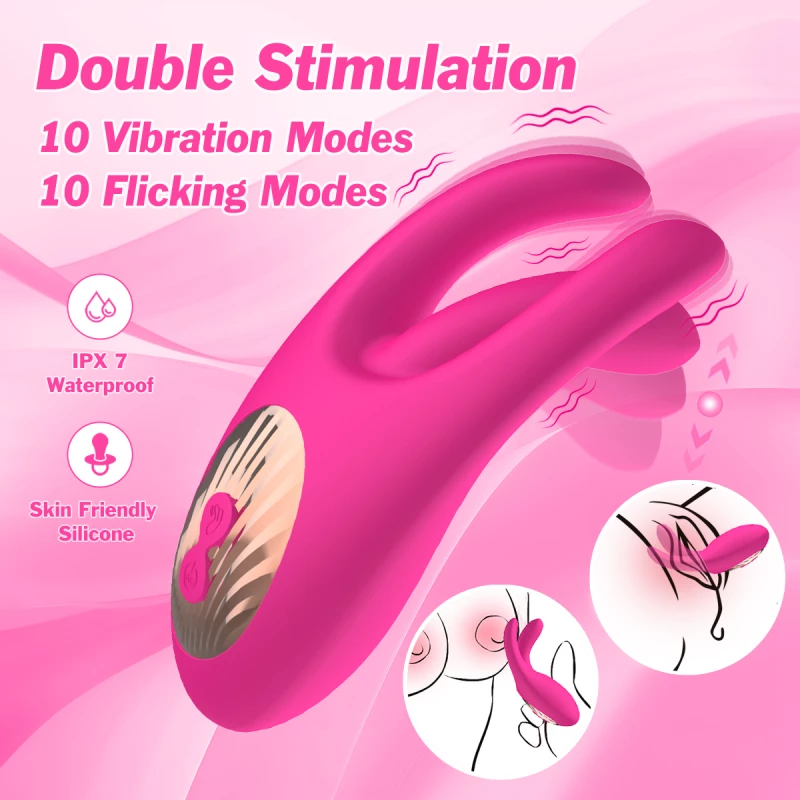 Κλειτοριδικός Δονητής Σιλικόνης The Flicking Finger Silicone Clitoral Vibrating Stimulator - Ροζ