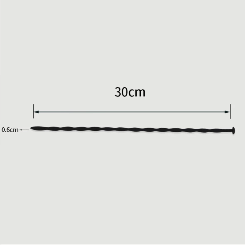 Sound Ουρήθρας Σιλικόνης 300 x 6 mm Silicone Urethral Sound - Μαύρο