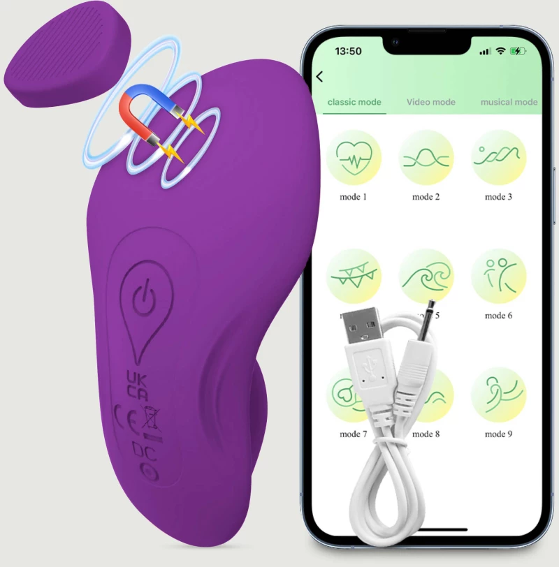 Ασύρματος Δονητής Σιλικόνης Εσωρούχου με Application Kenna App Controlled Panty Silicone Wearable Vibrator - Μωβ