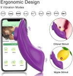Ασύρματος Δονητής Σιλικόνης Εσωρούχου με Application Kenna App Controlled Panty Silicone Wearable Vibrator - Μωβ