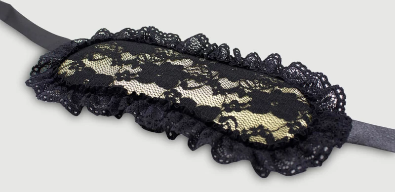 Σατέν Μάσκα Συσκότισης Με Δαντέλα Satin Lace Blindfold – Χρυσή
