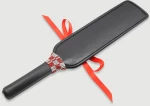 Δερμάτινο Paddle Με Κορδόνια & Καρό Λαβή Leather Paddle With Laces & Plaid Handle - Μαύρο/Κόκκινο