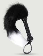 Μαστίγιο Με Ουρά Αλεπούς & Πλεκτή Λαβή Fox Tail Whip With Braided Handle - Μαύρο