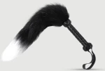 Μαστίγιο Με Ουρά Αλεπούς & Πλεκτή Λαβή Fox Tail Whip With Braided Handle - Μαύρο