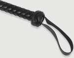 Μαστίγιο Με Ουρά Αλεπούς & Πλεκτή Λαβή Fox Tail Whip With Braided Handle - Μαύρο