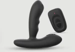 Ασύρματος Δονητής Προστάτη με Θέρμανση P-Stroker Remote Controlled Vibrating & Heating Silicone Prostate Vibrator - Μαύρος