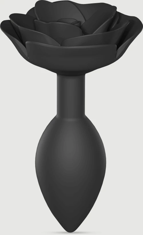 Πρωκτική Σφήνα Σιλικόνης Τριαντάφυλλο Open Rose Large Silicone Butt Plug - Μαύρο