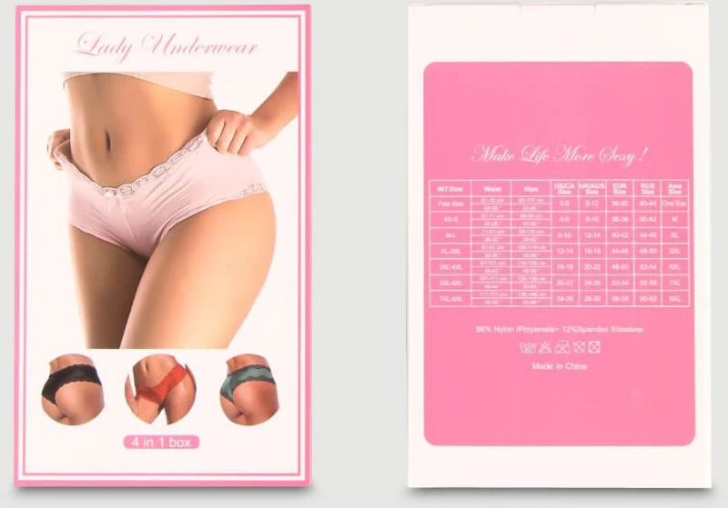Σετ Σλιπ Δαντέλας 4 in 1 Box High Quality Comfortable Lace Panty 4 in 1 Box