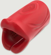 Αυνανιστήρι Σιλικόνης Με Δόνηση The Tight Grip Silicone Ribbed Male Vibrating Masturbator - Κόκκινο