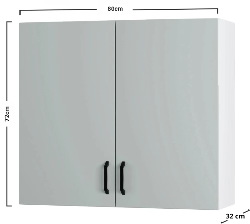 Modest Πάνω Ντουλάπι Γκρι 80x32x72εκ