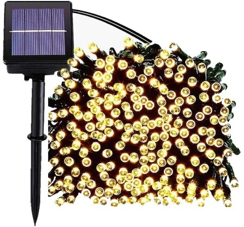 Ηλιακά Χριστουγεννιάτικα 400 LED λαμπάκια σειρά 50μ. 8 προγράμματα BX-052 Θερμό χρώμα