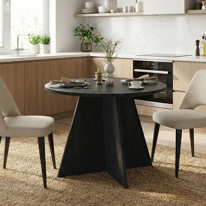 Τραπέζι Tailor Megapap χρώμα sencron black Ø100x75,7εκ. | GP042-0370,3