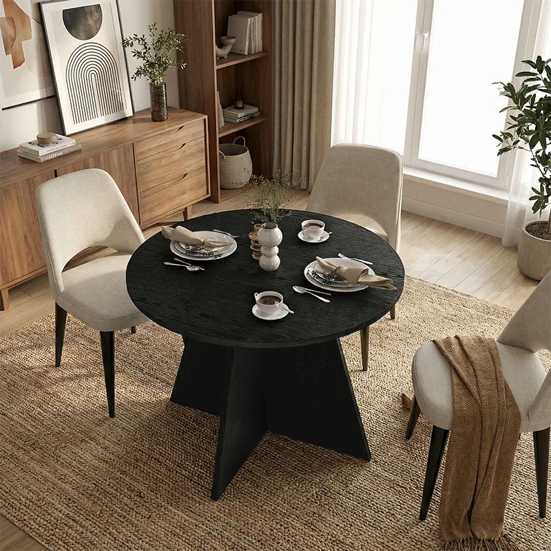 Τραπέζι Tailor Megapap χρώμα sencron black Ø100x75,7εκ. | GP042-0370,3