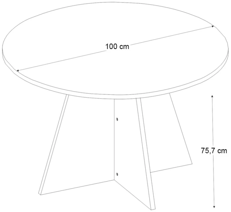 Τραπέζι Tailor Megapap χρώμα sencron black Ø100x75,7εκ. | GP042-0370,3