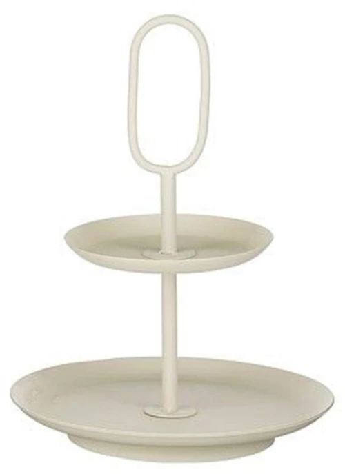 Πιατέλα διώροφη cream Φ36x28cm