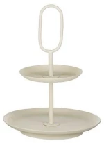Πιατέλα διώροφη cream Φ36x28cm