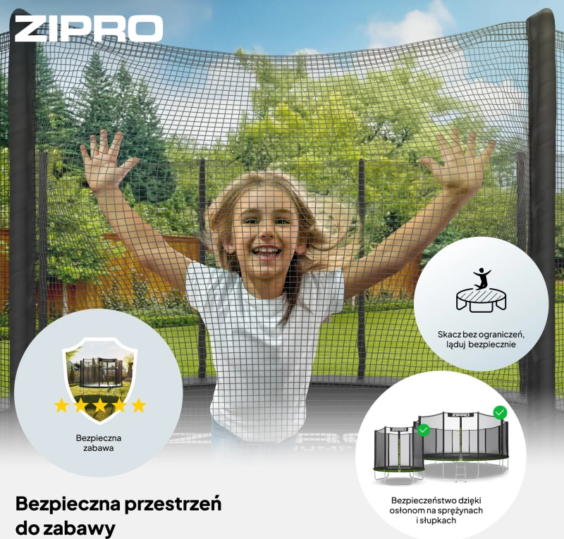 Τραμπολίνο κήπου Zipro Jump Pro OUT με εξωτερικό δίχτυ 4FT 127cm