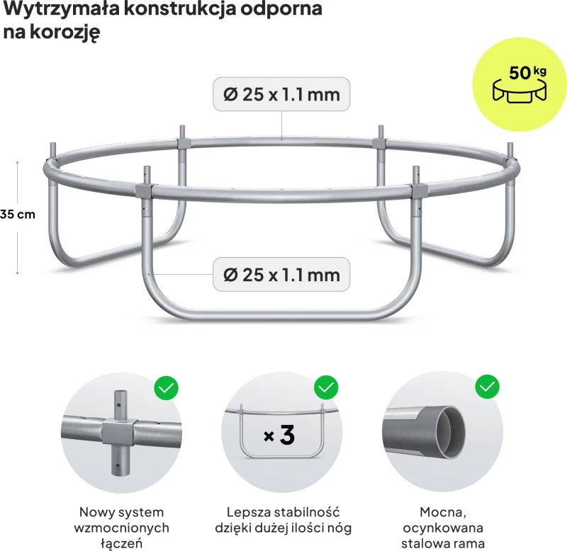 Τραμπολίνο κήπου Zipro Jump Pro OUT με εξωτερικό δίχτυ 4FT 127cm
