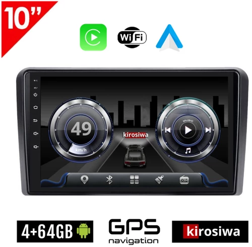 KIROSIWA 4+64GB VOLKSWAGEN SKODA SEAT Android 4GB οθόνη αυτοκίνητου 10" GPS WI-FI (4+64GB Bluetooth Golf V 5 6 Polo Passat Octavia Leon Volkswagen Playstore USB Radio ηχοσύστημα VW OEM Apple Carplay Android Auto)