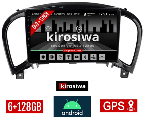 KIROSIWA 6+128GB NISSAN JUKE (μετά το 2009) Android οθόνη αυτοκίνητου 6GB με GPS WI-FI (ηχοσύστημα αφής 9" ιντσών OEM Youtube Playstore MP3 USB Radio Bluetooth Mirrorlink DSP Apple Carplay Android Auto 4G SIM card 4x60W, AUX) KR-77164