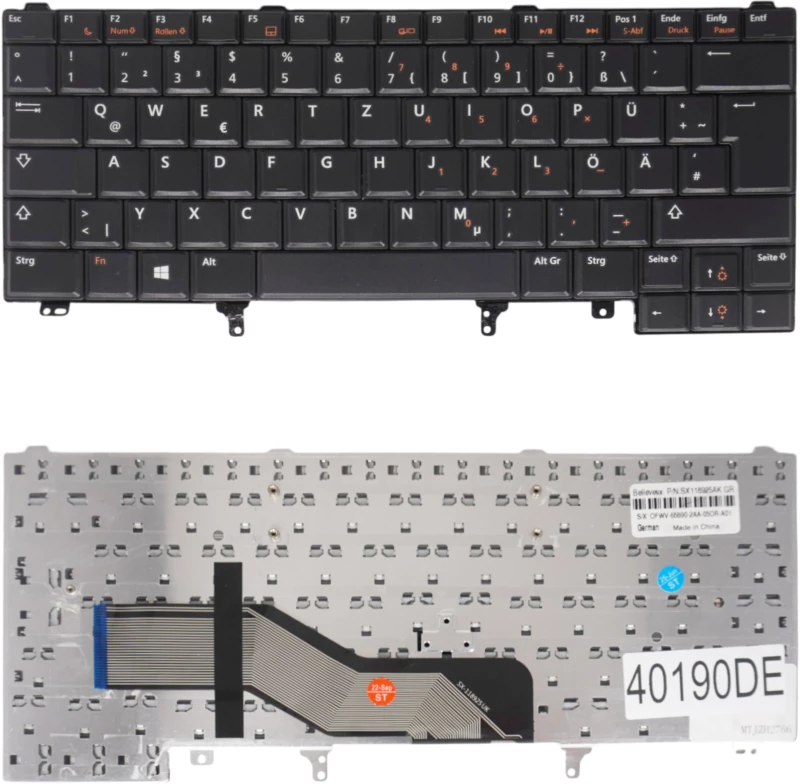 Deutsche Tastatur für Laptop - German Laptop Keyboard για Dell Latitude E5420 E5420M E5430 XT3 E6220 E6320 E6330 E6420 E6430 E6430s E6440 E6520 E6530 E5520 E5530 RT1FW 0RT1FW V118925CS1 DE Black ( Κωδ.40190DE )